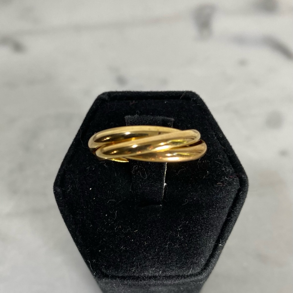 Gold Plated Triple Rolling Bands Ring
